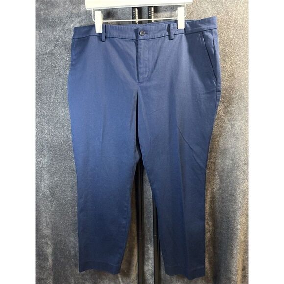 Lauren Ralph Lauren Pants Women's Size 16 Blue Cropped Chino Stretch - Picture 2 of 10